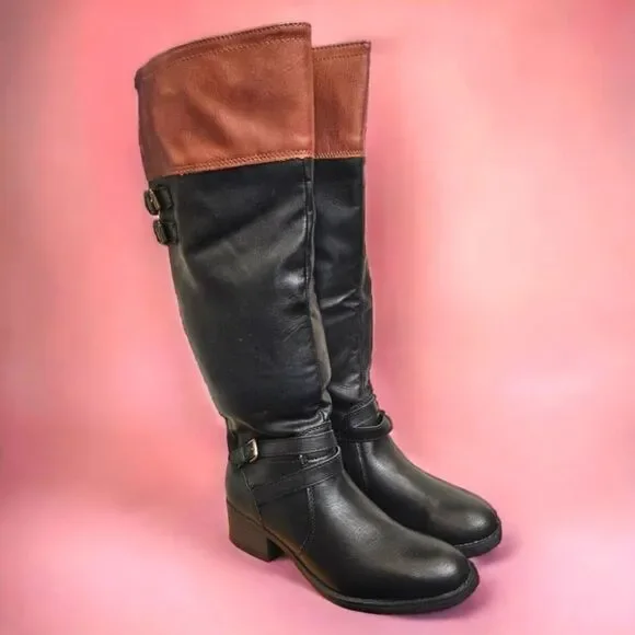 RAMPAGE RAM-INDIANA Black/Cognac knee high boots 8.5 - Picture 3 of 13
